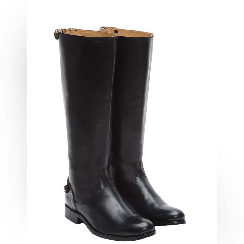 Frye Melissa Button Back Zip  Black, Size 9